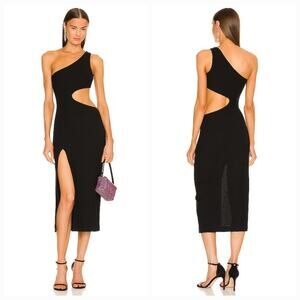 h:ours Almira Midi Dress in Black